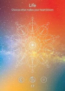 Verschlungenes Mandala design mit himmlischem Hintergrund, geometrischen Mustern und leuchtenden Farben, die das Leben und persönliches Wachstum symbolisieren.