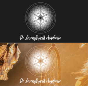 Das Logo der De Lovenskraft Academie zeigt verschlungene geometrische Muster und einen Traumfänger design, der Kreativität und Spiritualität symbolisiert.