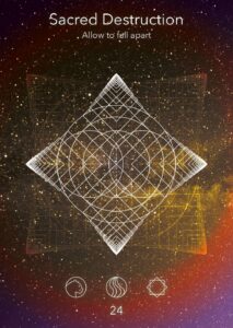 Card 24, Sacred Destruction, Sacred Signs Oracle Deck