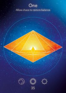 Card 35, One, Sacred Signs Oracle Deck