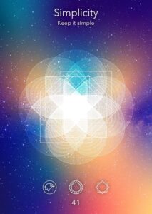 Card 41, Simplicity, Sacred Signs Oracle Deck