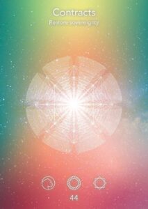 Card 44, Contracts, Sacred Signs Oracle Deck
