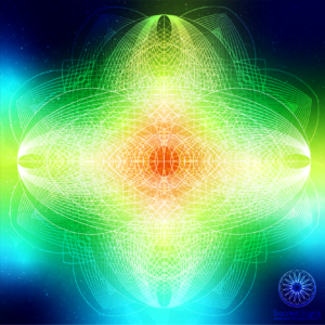 Intricate sacred geometry design featuring vibrant colors and complex patterns