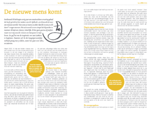 Ein Artikel über die Evolution des Menschen und die Zukunftsperspektiven der menschlichen Entwicklung, mit Text und Illustrationen.