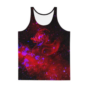 Camiseta de tirantes unisex negra y roja