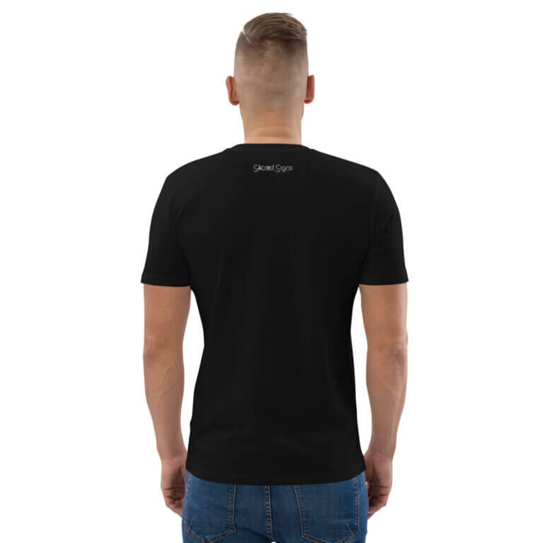 Men's black t-shirt featuring a logo on the back, made from comfortable fabric, suitable for casual wear and everyday use.