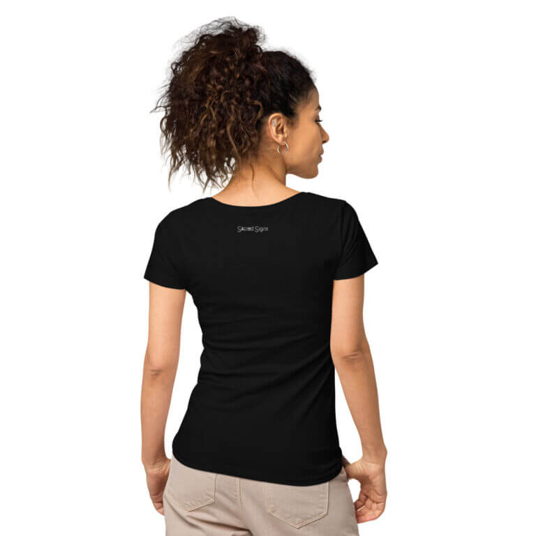 Black short sleeve women's t-shirt featuring a classic fit and comfortable design, suitable for casual wear and everyday use.